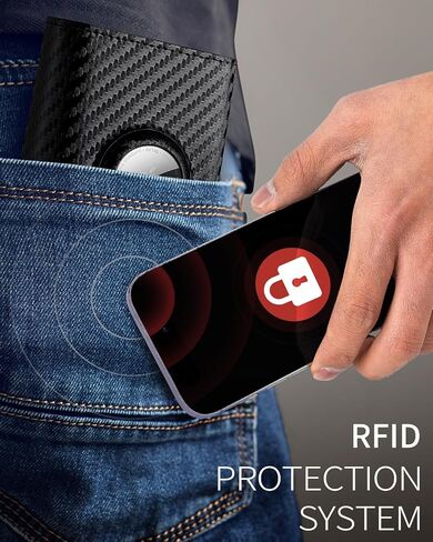 AirTag Wallet Men,Smart Wallet with Airtag holder,RFID Blocking,Pop Up Card Holder,9-14 Card Capacity | ID Window | Cash Slot(Airtag not included) in Saudi Arabia