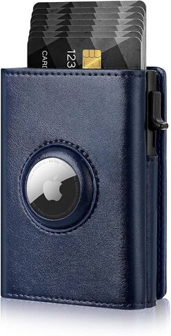 AirTag Wallet Men,Smart Wallet with Airtag holder,RFID Blocking,Pop Up Card Holder,9-14 Card Capacity | ID Window | Cash Slot(Airtag not included) in Saudi Arabia