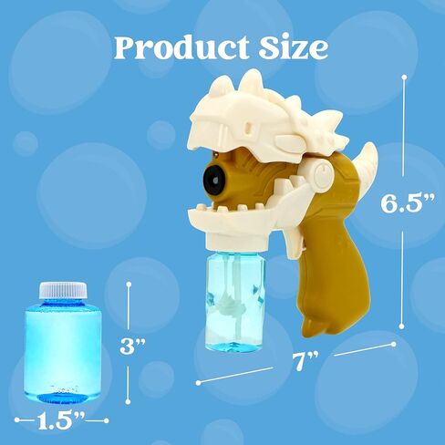 JOYIN 2 Bubble Gun for Kids, Automatic Dinosaur Bubble Blower Toys with 2 Bubble Solution, Fun Summer Outdoor Party Gift for 4 5 6 7 8+ Years Old Toddlers Boys Girls in Saudi Arabia