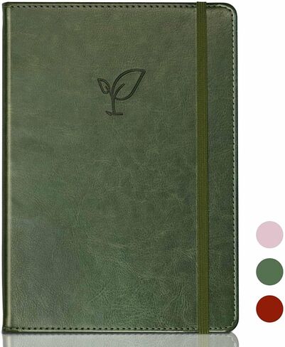 Lined Journal Notebook for Women Men, 256 Pages Hardcover Leather Journals for Writing, Note Taking,5.8"×8.3"-Dark Moss in Kuwait