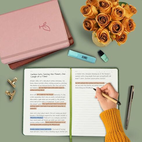 Lined Journal Notebook for Women Men, 256 Pages Hardcover Leather Journals for Writing, Note Taking,5.8"×8.3"-Dark Moss in Kuwait