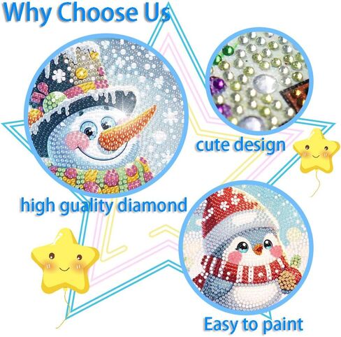 Ammklfh 5D الماس مجموعات الفن للأطفال، 4 قطع عيد الميلاد للأطفال DIY الماس جوهرة كبيرة الفن، أطفال فسيفساء الماس مجموعات الفن الحرف اليدوية للأطفال الذين تتراوح أعمارهم بين 4-8-10-12 الأطفال للهدايا 6x6 بوصة in Saudi Arabia