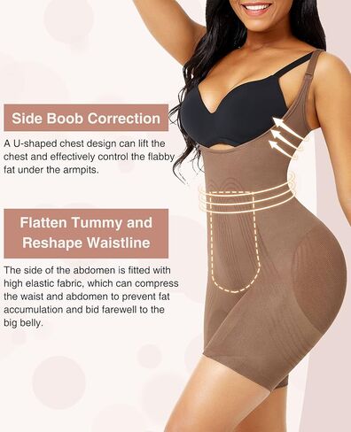 Lover-Beauty Women's Shapewear Tummy Control Bodysuit Open Bust Butt Lifting Body Shaper in Saudi Arabia