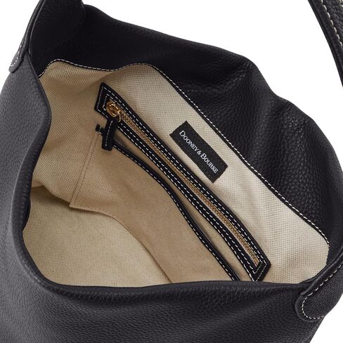 Dooney & Bourke Women's Small Logo Lock Sac Shoulder Bag in Pebble Grain Leather, with Signature Logo Lock Closure in Kuwait