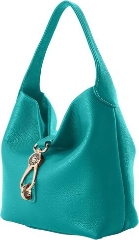 Dooney & Bourke Women's Small Logo Lock Sac Shoulder Bag in Pebble Grain Leather, with Signature Logo Lock Closure in Kuwait