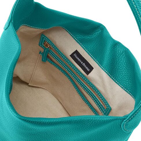 Dooney & Bourke Women's Small Logo Lock Sac Shoulder Bag in Pebble Grain Leather, with Signature Logo Lock Closure in Kuwait