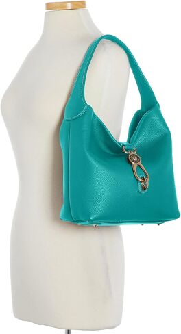 Dooney & Bourke Women's Small Logo Lock Sac Shoulder Bag in Pebble Grain Leather, with Signature Logo Lock Closure in Kuwait
