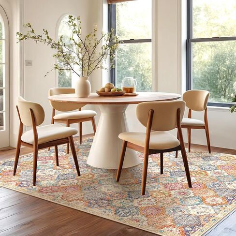 سجاد منطقة Kokia المغربي مقاس 8 × 10، سجادة شرقية لغرفة المعيشة، سجاد هوبو غير قابل للانزلاق وقابل للغسل وغير قابل للتساقط لغرفة النوم وغرفة الطعام زيتوني 8 × 10 in Kuwait