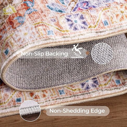 سجاد منطقة Kokia المغربي مقاس 8 × 10، سجادة شرقية لغرفة المعيشة، سجاد هوبو غير قابل للانزلاق وقابل للغسل وغير قابل للتساقط لغرفة النوم وغرفة الطعام زيتوني 8 × 10 in Kuwait