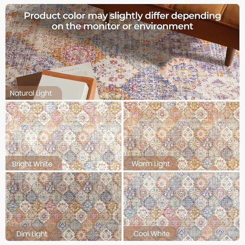 سجاد منطقة Kokia المغربي مقاس 8 × 10، سجادة شرقية لغرفة المعيشة، سجاد هوبو غير قابل للانزلاق وقابل للغسل وغير قابل للتساقط لغرفة النوم وغرفة الطعام زيتوني 8 × 10 in Kuwait