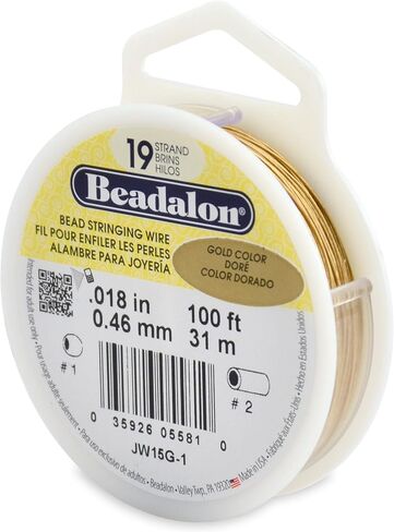 Beadalon 19-Strand Bead Stringing Wire, 0.018-Inch, Gold Color, 100-Feet in Saudi Arabia