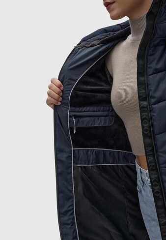 معطف شتوي دافئ من ماريكو للنساء | سترة مبطنة بغطاء للرأس | عزل نباتي | طول الفخذ | ناتسوكو السادس عشر XS-3XL in Kuwait