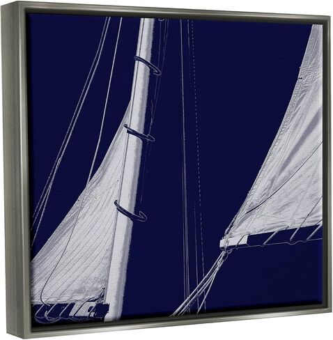 لوحة فنية جدارية من القماش مؤطرة على شكل قارب من شركة Stupell Industries Marine Mast Sails Watercraft، من تصميم تشارلي كارتر in Saudi Arabia