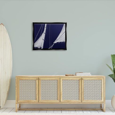 لوحة فنية جدارية من القماش مؤطرة على شكل قارب من شركة Stupell Industries Marine Mast Sails Watercraft، من تصميم تشارلي كارتر in Saudi Arabia