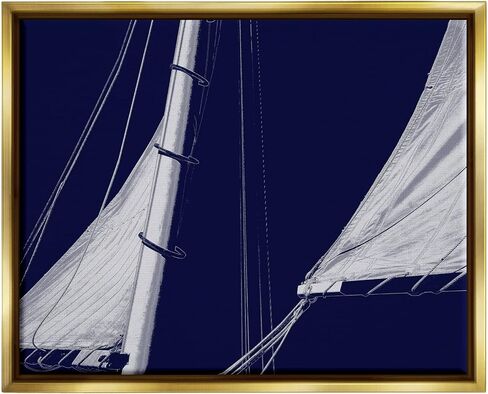 لوحة فنية جدارية من القماش مؤطرة على شكل قارب من شركة Stupell Industries Marine Mast Sails Watercraft، من تصميم تشارلي كارتر in Saudi Arabia