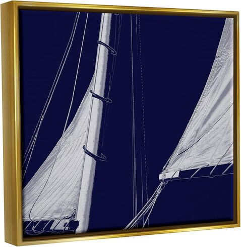 لوحة فنية جدارية من القماش مؤطرة على شكل قارب من شركة Stupell Industries Marine Mast Sails Watercraft، من تصميم تشارلي كارتر in Saudi Arabia