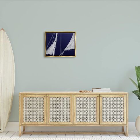 لوحة فنية جدارية من القماش مؤطرة على شكل قارب من شركة Stupell Industries Marine Mast Sails Watercraft، من تصميم تشارلي كارتر in Saudi Arabia