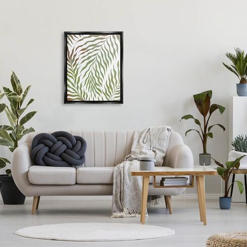 Stupell Industries Wavy Green Botanical Leaves Floating Framed Wall Art, Design by Ziwei Li in Saudi Arabia