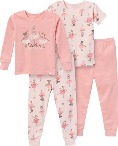 Gerber Baby Girls' Toddler Snug Fit 4-Piece Pajama Set in Saudi Arabia