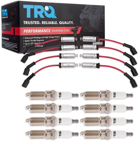 TRQ أداء الإشعال عدة شمعات الإشعال مجموعة أسلاك شمعات الإشعال الأحمر متوافق مع 02-06 كاديلاك 97-07 شيفروليه 99-07 جي إم سي 03-07 هامر 99-02 بونتياك in Saudi Arabia