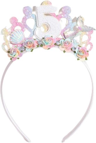 Mermaid Birthday Crown Tiara - Mermaid 2nd Birthday Alice Crown Headband. in Kuwait