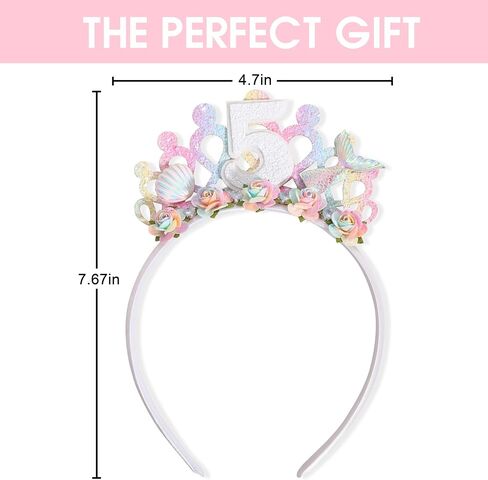 Mermaid Birthday Crown Tiara - Mermaid 2nd Birthday Alice Crown Headband. in Kuwait