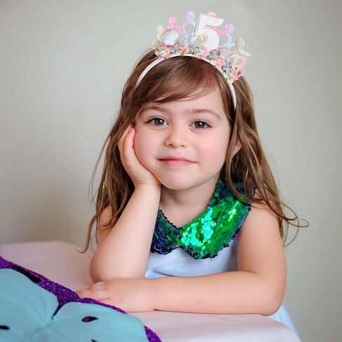 Mermaid Birthday Crown Tiara - Mermaid 2nd Birthday Alice Crown Headband. in Kuwait