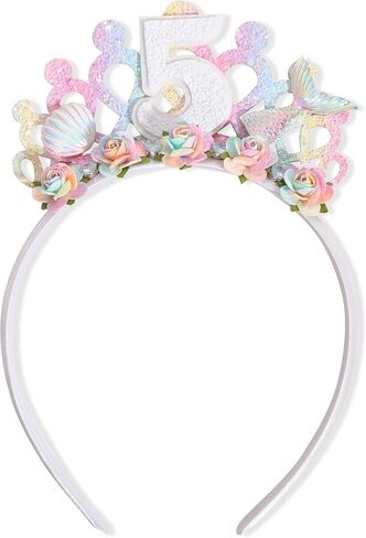 Mermaid Birthday Crown Tiara - Mermaid 2nd Birthday Alice Crown Headband. in Kuwait