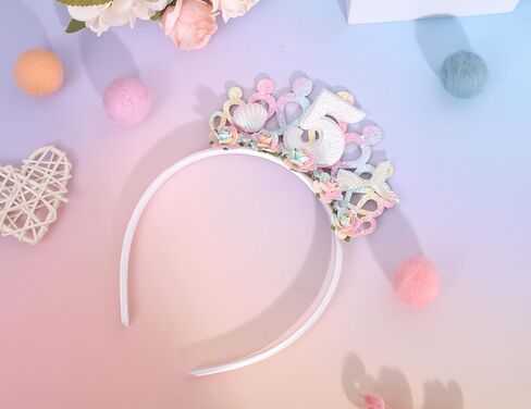 Mermaid Birthday Crown Tiara - Mermaid 2nd Birthday Alice Crown Headband. in Kuwait