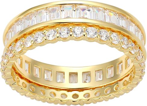 Amazon Essentials Cubic Zirconia Stackable 2-Ring Set in Sterling Silver in Saudi Arabia