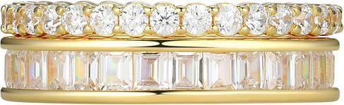 Amazon Essentials Cubic Zirconia Stackable 2-Ring Set in Sterling Silver in Saudi Arabia