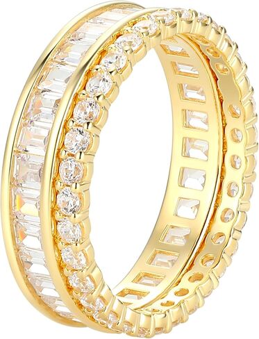 Amazon Essentials Cubic Zirconia Stackable 2-Ring Set in Sterling Silver in Saudi Arabia