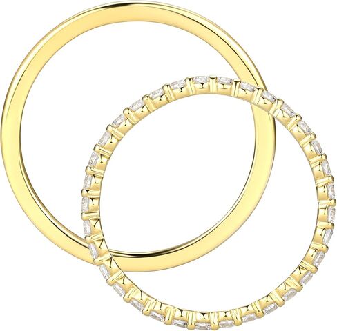 Amazon Essentials Cubic Zirconia Stackable 2-Ring Set in Sterling Silver in Saudi Arabia