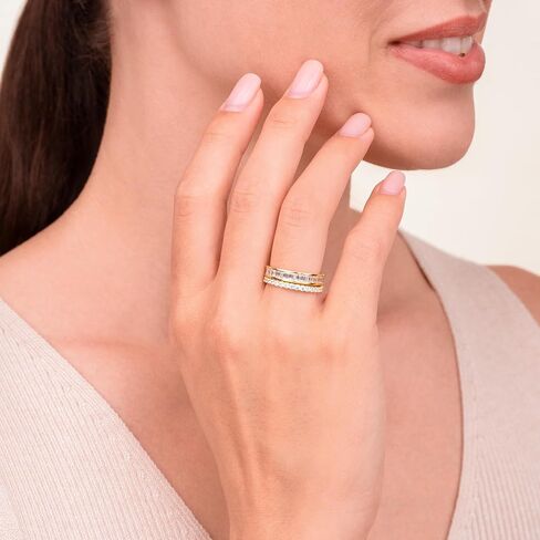 Amazon Essentials Cubic Zirconia Stackable 2-Ring Set in Sterling Silver in Saudi Arabia
