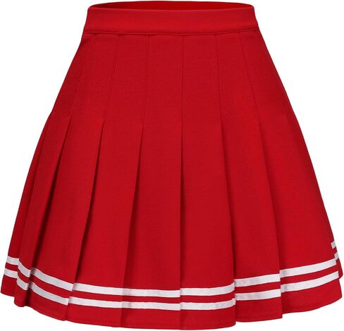 Women's Pleated Mini Skirt A-Line High Waist School Uniform Cheerleader Skirt in Saudi Arabia