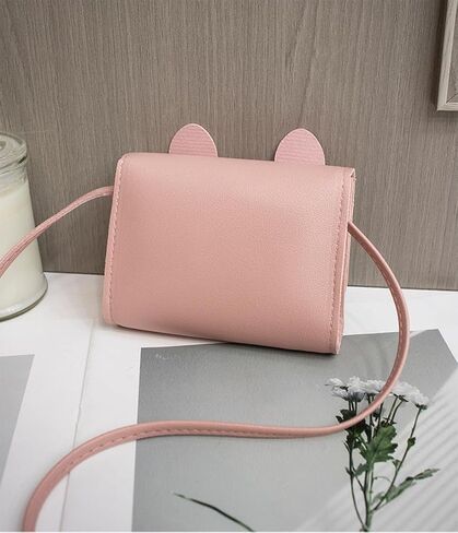 الأطفال في سن المراهقة الفتيات لطيف القط Crossbody محفظة صغيرة حقيبة الكتف حقيبة يد المحفظة in Saudi Arabia