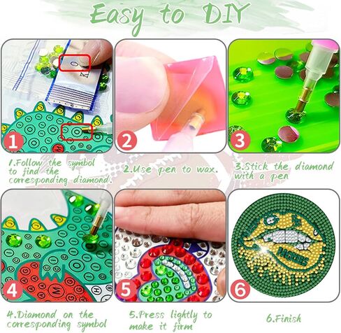 YOKUSHI 8 PCS Football Diamond Art Painting Coasters Kit for Adults Kids Supplies, Rugby Craft DIY Coaster Kits with Holder Cork Base (Red) in Saudi Arabia