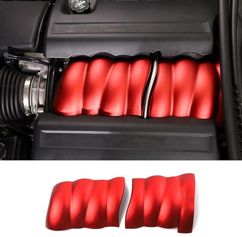 PIUGILH Car Fuel Engine Trim Covers Fit for C6 Corvette 2005-2013 Accessories, Aluminum Alloy Car Fuel Engine Middle Covers Protection Cover Plate, 2Pcs(Red) in Saudi Arabia