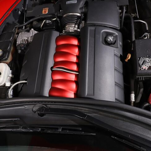 PIUGILH Car Fuel Engine Trim Covers Fit for C6 Corvette 2005-2013 Accessories, Aluminum Alloy Car Fuel Engine Middle Covers Protection Cover Plate, 2Pcs(Red) in Saudi Arabia