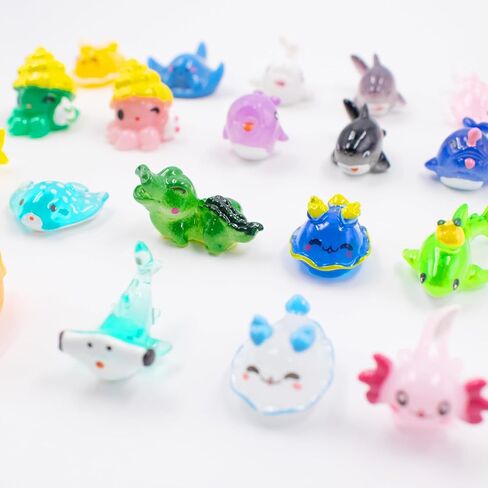 40 قطعة من حيوانات الراتنج المحيط الصغيرة، تماثيل الحيوانات البحرية المصغرة، تماثيل صغيرة للمناظر الطبيعية لحوض السمك، ديكورات بيت الدمى لخزان الأسماك DIY، ملحقات الحديقة الصغيرة in Kuwait