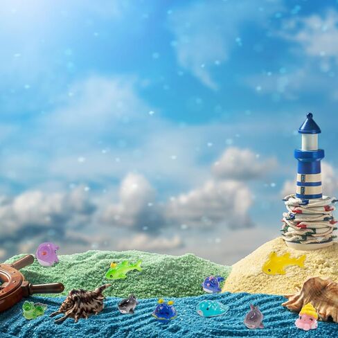 40 قطعة من حيوانات الراتنج المحيط الصغيرة، تماثيل الحيوانات البحرية المصغرة، تماثيل صغيرة للمناظر الطبيعية لحوض السمك، ديكورات بيت الدمى لخزان الأسماك DIY، ملحقات الحديقة الصغيرة in Kuwait