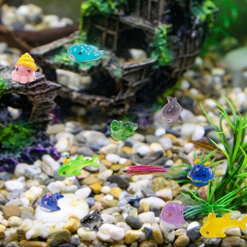 40 قطعة من حيوانات الراتنج المحيط الصغيرة، تماثيل الحيوانات البحرية المصغرة، تماثيل صغيرة للمناظر الطبيعية لحوض السمك، ديكورات بيت الدمى لخزان الأسماك DIY، ملحقات الحديقة الصغيرة in Kuwait