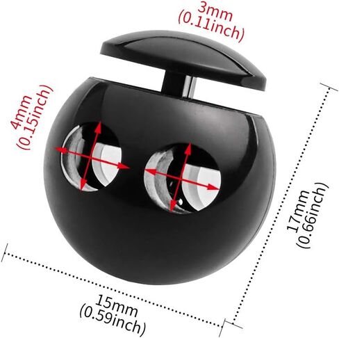 iHYAO Glossy Double-Hole Plastic Cord Locks End Spring Stop Toggle Stoppers in Saudi Arabia