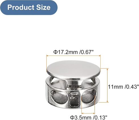 uxcell 12pcs Metal Cord Locks, 3.5mm Double Hole Spring Stopper Fastener Slider Toggles End for Drawstrings Bags Backpacks Clothing Lanyard, Golden in Saudi Arabia