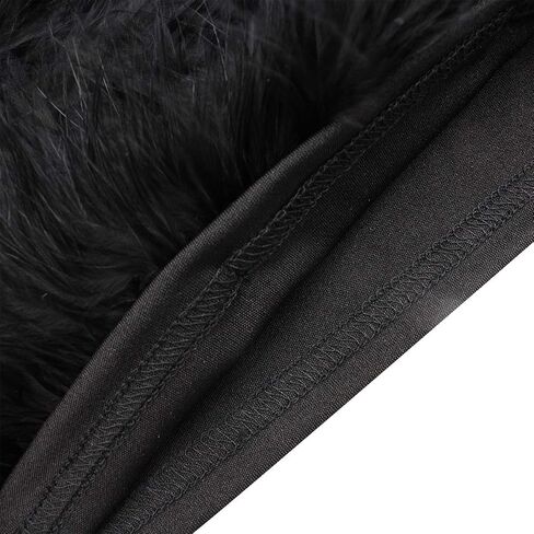 Women's Sexy Rave Festival Feather Crop Tops Faux Fur Spaghetti Straps Tube Top Camisole for Party Festival Club in Saudi Arabia