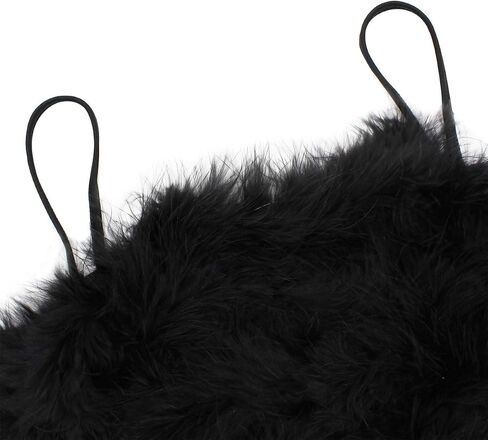 Women's Sexy Rave Festival Feather Crop Tops Faux Fur Spaghetti Straps Tube Top Camisole for Party Festival Club in Saudi Arabia