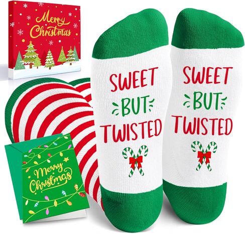 HAPPYPOP Candy Cane Socks Christmas Gifts - Christmas Socks Kids Boys Girls, Xmas Gifts Stocking Stuffers for Teens in Saudi Arabia