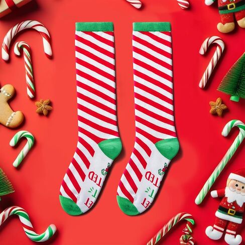 HAPPYPOP Candy Cane Socks Christmas Gifts - Christmas Socks Kids Boys Girls, Xmas Gifts Stocking Stuffers for Teens in Saudi Arabia