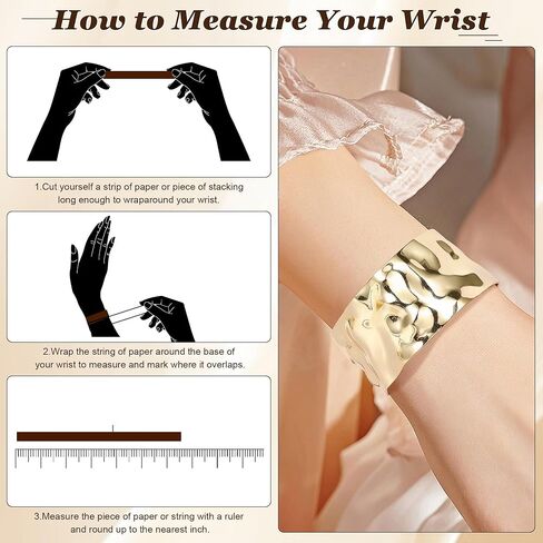 18K Gold-Plated Cuff Bracelet for Women Irregular Adjustable Open Bangle Cuff Bracelets Chunky Wide Multi-Layer Hammered Cuff Bracelet in Kuwait