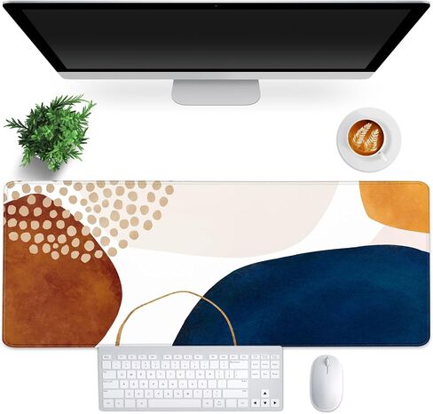 FLY SPRAY® Gaming Mouse Pad for Desk,Large Boho Mousepad Laptop,Cute Modern Abstract Mouse Mat,Long XXL Waterproof Keyboard Pads,Big Non-Slip Mousepads for Game Office Home（31.5 x 11.9 in） in Saudi Arabia